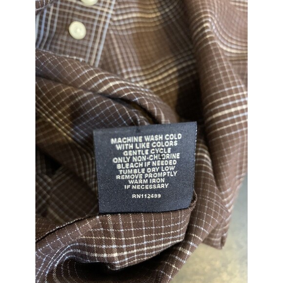 Tailorbyrd Mens Brown Blue White Long Sleeve Button Front Shirt Size XL XLarge - Picture 5 of 5